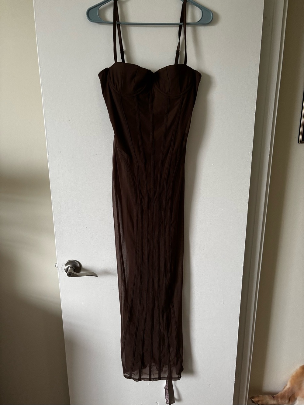Missguided Chocolate Brown Strappy Maxi Dress